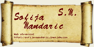 Sofija Mandarić vizit kartica